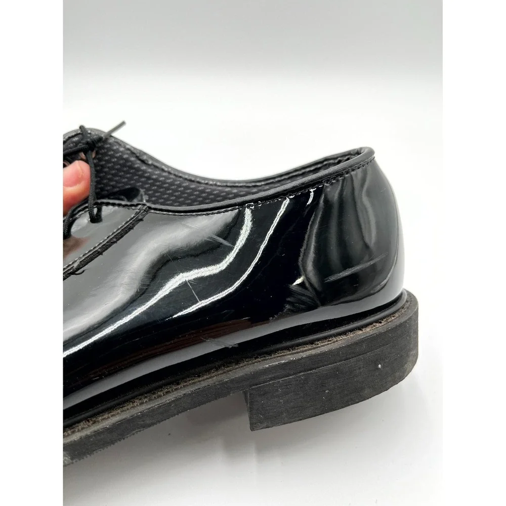 Altama 00941C Men's 9.5E‎ Dress Shoes Black Patent Leather Round Lace Up Oxfords
